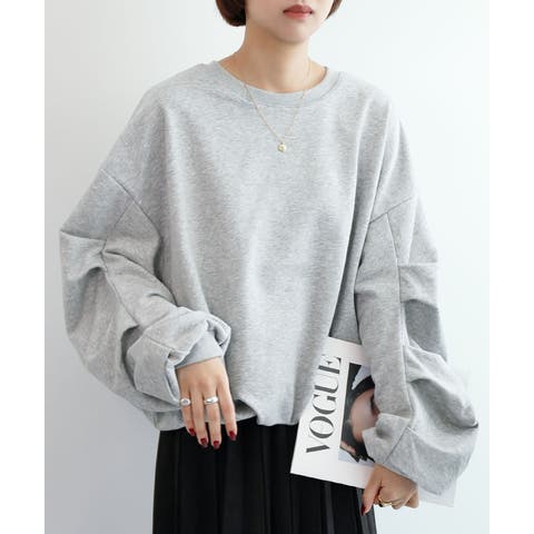 aimoha （アイモハ） | 裏毛袖タックバルーンプルオーバー