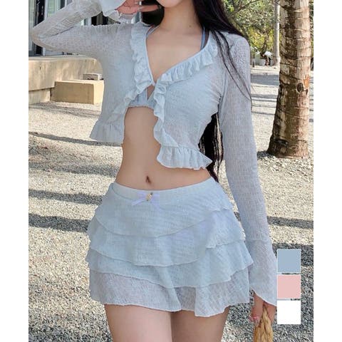 aimoha （アイモハ） | BORA AURA 4点セット レースフリル体型カバー水着タンキニ