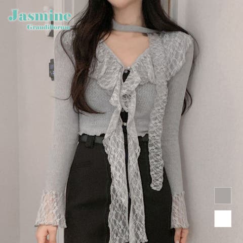 aimoha （アイモハ） | 【Jasmine】レースダブルラッフルフリルブラウス