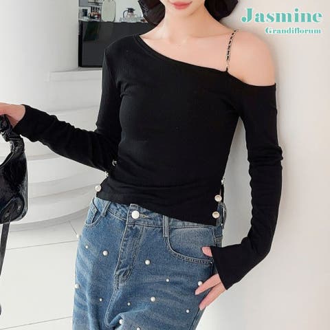 aimoha （アイモハ） | 【Jasmine】アシメチェーンワンショルトップス