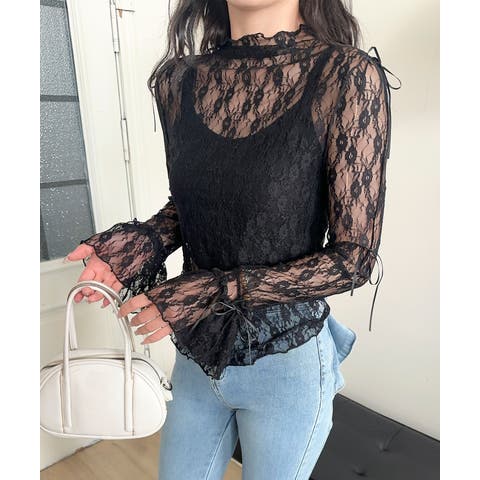 aimoha （アイモハ） | 【Jasmine】袖リボンメロウシアーレースインナートップス Jasmine Grandiflorum