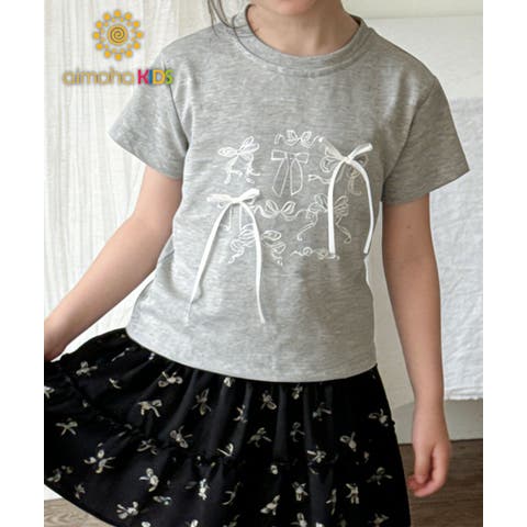 aimoha kids（アイモハキッズ） | 【aimoha-KIDS-】リボンスケッチ デザインTシャツ