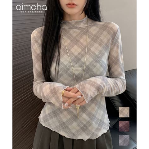 aimoha （アイモハ） | チェックハイネックインナートップス