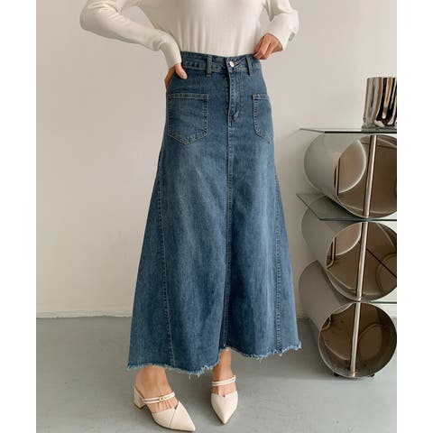 aimoha （アイモハ） | ハイウエスト デニム ロングスカート