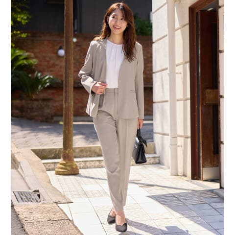 服No.19 パンツスーツ ベージュ（楽天市場】スーツ パンツ フォーマル  