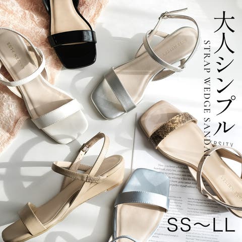 AmiAmi（アミアミ） | ストラップ ウェッジ サンダル レディース