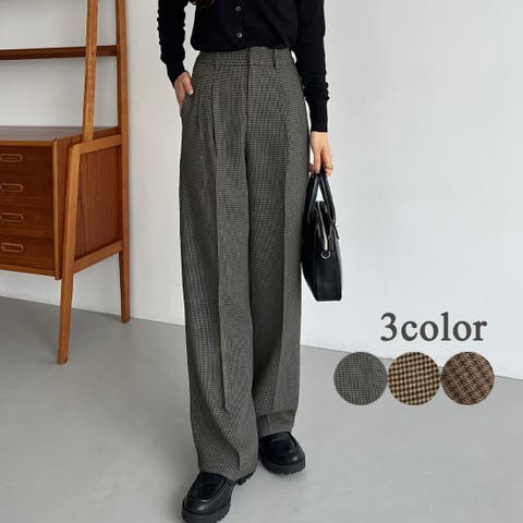 JUNOAH（ジュノア） | callautia　チェックワイドスラックスパンツ