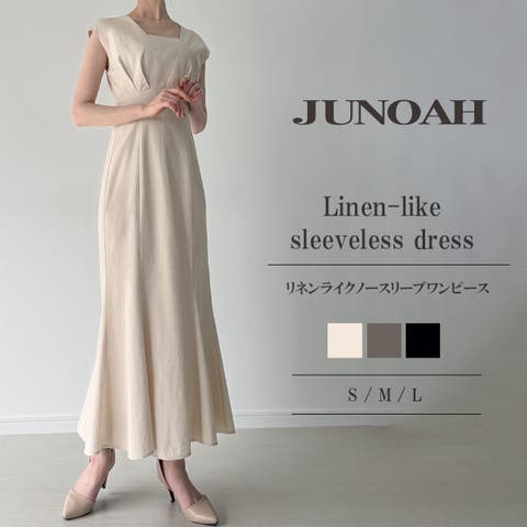 JUNOAH（ジュノア） | リネンライクノースリーブワンピース
