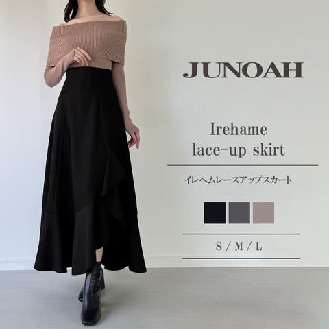 JUNOAH（ジュノア） | イレへムレースアップスカート(薄手、裏地なし)