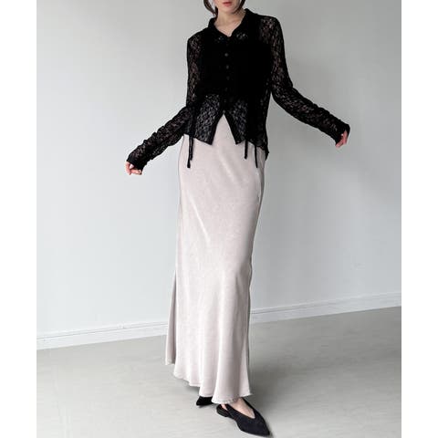 JUNOAH（ジュノア） | カットレースポロ衿カーディガン