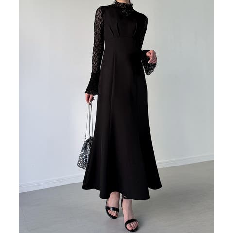 JUNOAH（ジュノア） | （裏地無し）マーメイドワンピースレーストップスセット