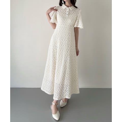junoah（ジュノア） | Meiru　カットレースビジューポロワンピース