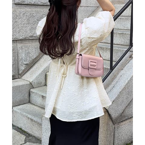 JUNOAH(ジュノア) | ふくれジャガードバックリボンペプラムブラウス