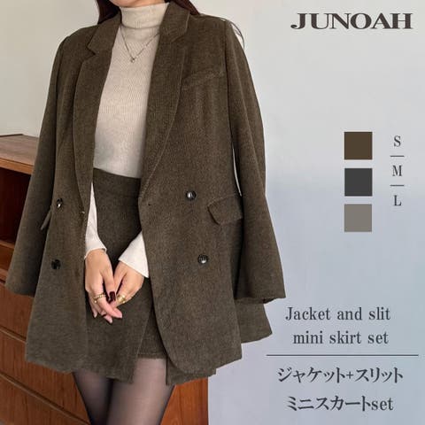 JUNOAH（ジュノア） | ジャケット+スリットミニスカートset