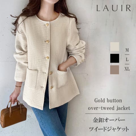 LAUIR（ー） | 金釦オーバーツイードジャケット