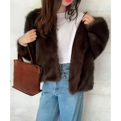 LAUIR（ー） | ノーカラーフェイクファージャケット