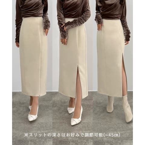 JUNOAH（ジュノア） | CENEA　ハイウエストジップIラインスカート(通年生地)