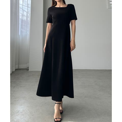 Louere（ルエレ） | Louere　アシメネックカットフレアワンピース【一部ペチスカートSET】