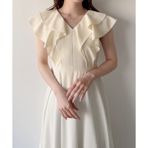 JUNOAH（ジュノア） | mipiarl 　フリルスリーブティアードワンピース