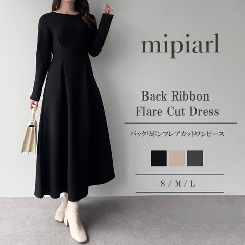JUNOAH(ジュノア) | mipiarl  バックリボンフレアカットワンピース