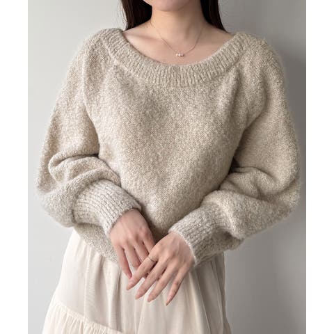 JUNOAH（ジュノア） | mipiarl 　2WAYネックバックリボンニット