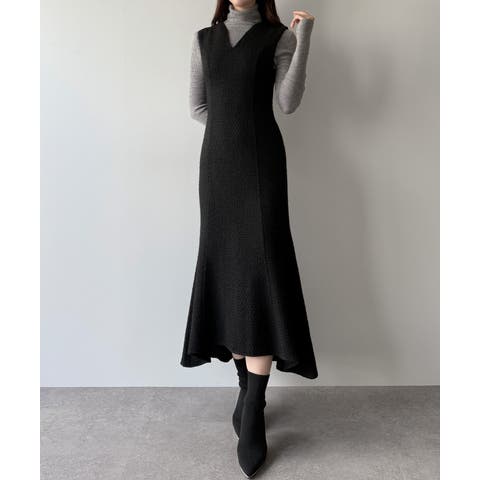 JUNOAH（ジュノア） | mipiarl 　ツイードレースアップマーメイドジャンスカ