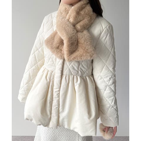 JUNOAH（ジュノア） | mipiarl 　2WAYフェイクファーマフラー　