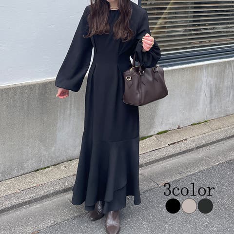 JUNOAH(ジュノア) | 裾デザインマーメイドワンピース