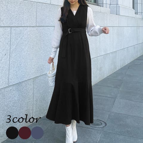 JUNOAH（ジュノア） | カシュクールマーメイドジャンパースカート