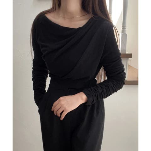 JUNOAH（ジュノア） | ドレープデザインカットソー