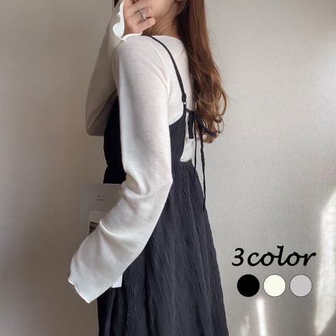 JUNOAH（ジュノア） | FILLOU　リップルバックリボンキャミワンピース