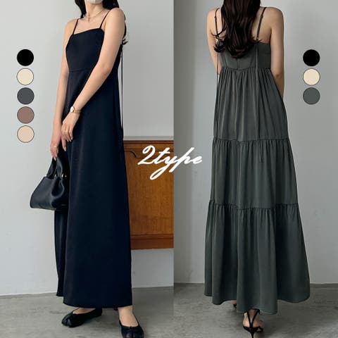 Louere(ルエレ) | Louere バックストラップデザインサテンキャミワンピース