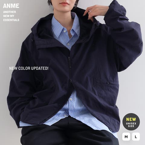 andme（アンドミー） | ANME アンメ  接触冷感 UVカット(UPF50＋) 撥水加工 ナイロン ジップ パーカー レディース メンズ 男女兼用 ユニセックス ノームコア トップス ジャンパー アウター 羽織り 体型カバー ポケット フード アウトドア エンブロイダリー セットアップ M L 春夏 春 夏 秋 冬