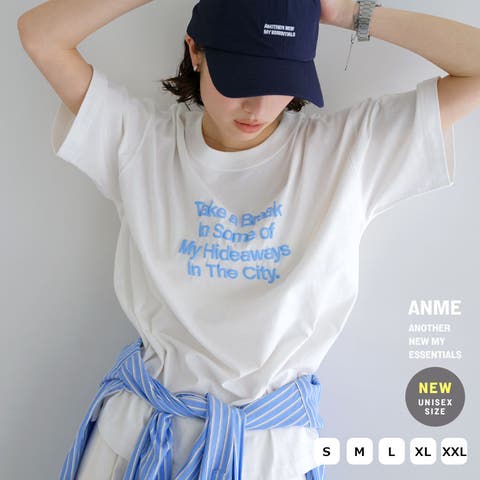 andme（アンドミー） | ANME アンメ ロゴ 立体 プリント 半袖 Tシャツ レディース メンズ 男女兼用 ユニセックス ノームコア トップス ロゴTシャツ 半袖Tシャツ カットソー 体型カバー オーバーサイズ ゆったり 薄手 シアー コットン カジュアル 夏服 S M L XL XXL 春夏 春 夏 秋