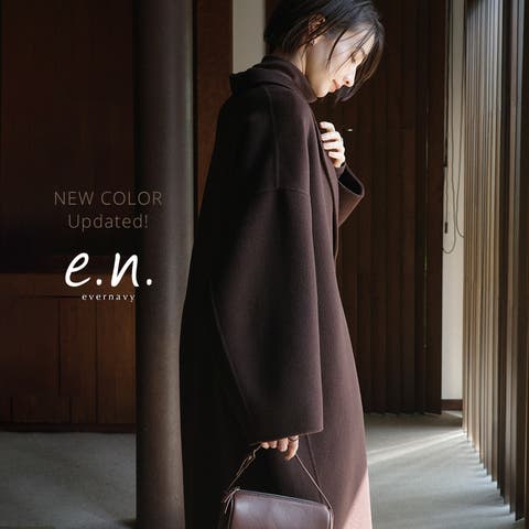 andme(アンドミー) | evernavy エバーネイビー リバー ロング コクーン コート レディース ウールコート リバーコート ロングコート アウター 羽織り ウール ダブルフェイス ポケット オケージョン セレモニー きれいめ オフィス カジュアル あったか 暖か 防寒 M MT 秋冬 春 秋 冬