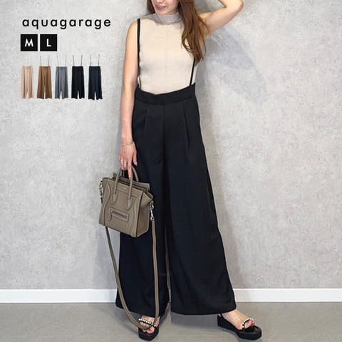 aquagarage（アクアガレージ） | リネンライクサスペンダー付きパンツ レディース 春 夏 秋 M