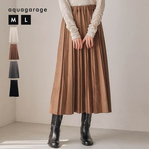 aquagarage（アクアガレージ） | スエードプリーツロングスカート  レディース