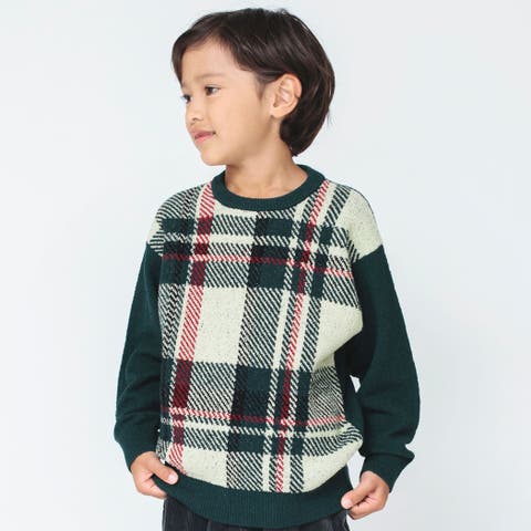 BRANSHES（ブランシェス） | 【洗濯機で洗える】タータンチェック柄ウォッシャブルニット 子供服 キッズ