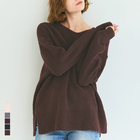 coca（コカ） | 上質さとリラックス感が漂う大人のヤク風Vネックプルオーバーニット