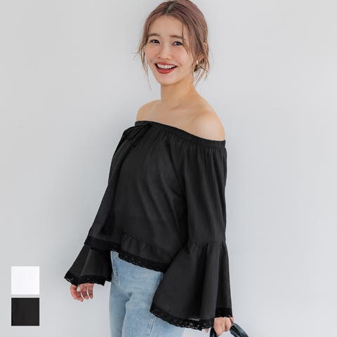 「6」 長袖ブラウス - ブラック レディース KOEISTORE ブラウス レディース 秋 冬 秋冬 黒 白 スキッパー