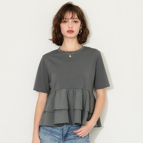 coca（コカ） | ドッキング2段フリルTシャツ