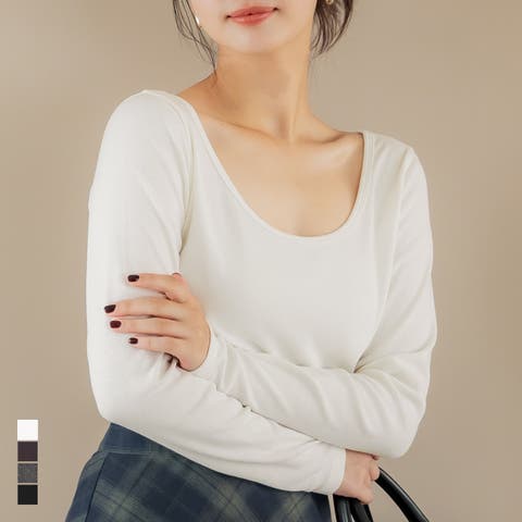 coca（コカ） | 前後2WAY仕様でデコルテを美しく魅せるリブクロップドロンT