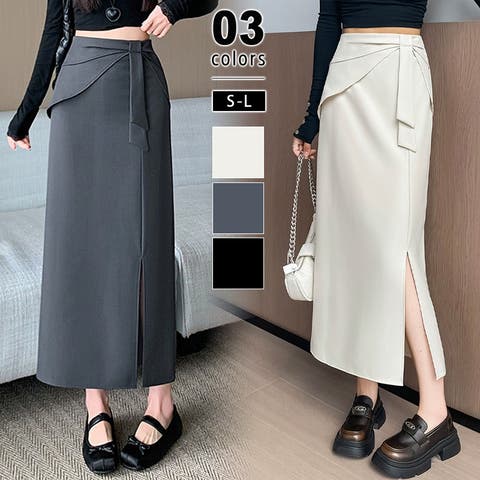 COCOMOMO（ｺｺﾓﾓ） | タイトスカート サイドスリット ナロースカート スカート レディース ロング タイト スリット ストレート ロングスカート ボトムス きれいめ オフィス オフィスカジュアル タイトロングスカート ハイウエスト セクシー 春 秋 冬 韓国 韓国ファッション