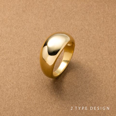 CREAM-DOT（クリーム） | ステンレス製 リング 指輪 金属アレルギー 316L つけっぱなし サージカルステンレス レディース 2サイズ 9号 12号 15号  17号 20号 23号 ぷっくり メタル ワイド 幅広 大人 ゴールド シルバー