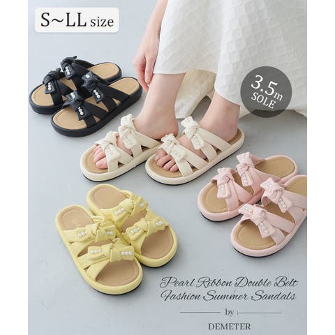 DEMETER（デメテル） | 【26年春夏新作】パールリボン ダブルベルト サンダル