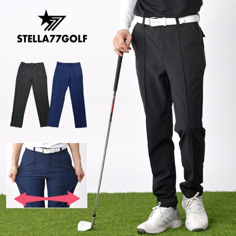 ENJOUEMEN（ｴﾝｼﾞｮｳﾒﾝ） | 【STELLA77GOLF】 ゴルフパンツ メンズ ゴルフウエア ストレッチパンツ  ゴルフ パンツ golf シンプル 上質  ファスナーポケット ZIPポケット 大きいサイズ  黒 ブラック ネイビー M L XL XXL 2L 3L 