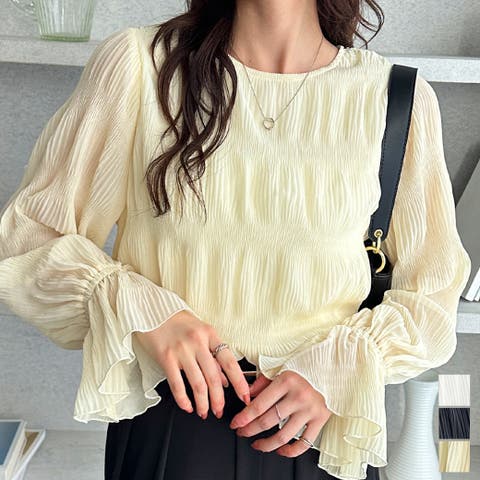 GeeRA（ジーラ） | シアーシャーリングキャンディー袖ブラウス