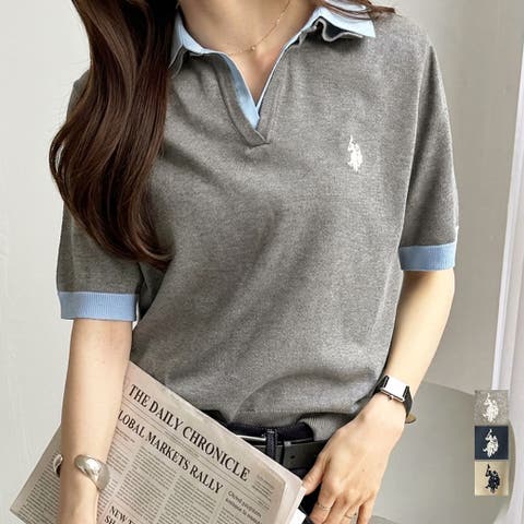 GeeRA（ジーラ） | 【Ｕ．Ｓ． ＰＯＬＯ ＡＳＳＮ．】衿付ポロニットトップス