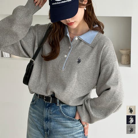 GeeRA（ジーラ） | 【Ｕ．Ｓ． ＰＯＬＯ ＡＳＳＮ．】バイカラーポロ衿ニット