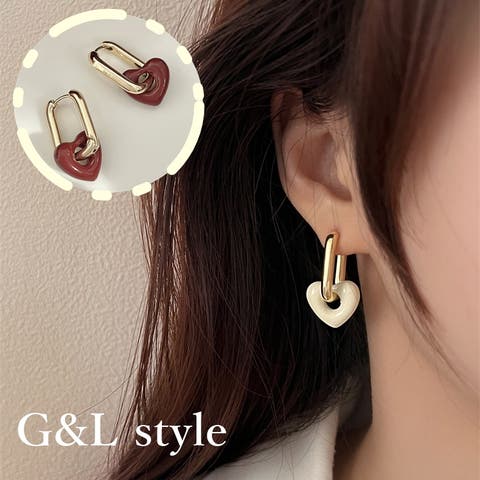 G&L Style（ジーアンドエルスタイル） | ハートモチーフゴールドフープピアス　10231
